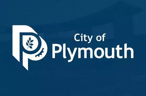 City of Plymouth Logo, blue background