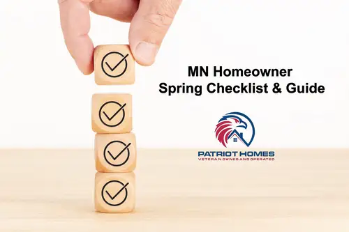 MN_Homeowner stacking cubes of Checkmarks on table symbolising doing a spring checkup on your home