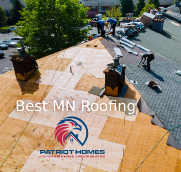 A group of men from Patriot homes working on the roof of a building